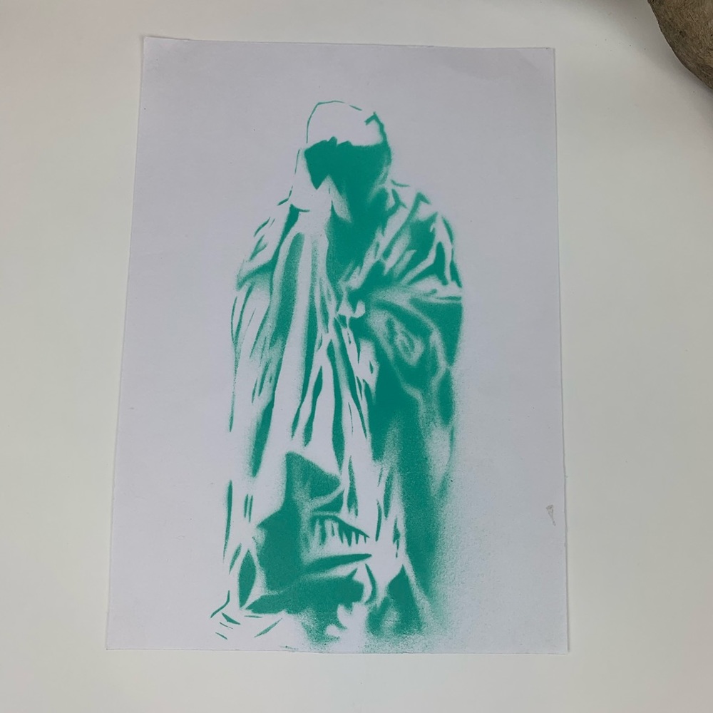 Stencil Print wall art - mourner